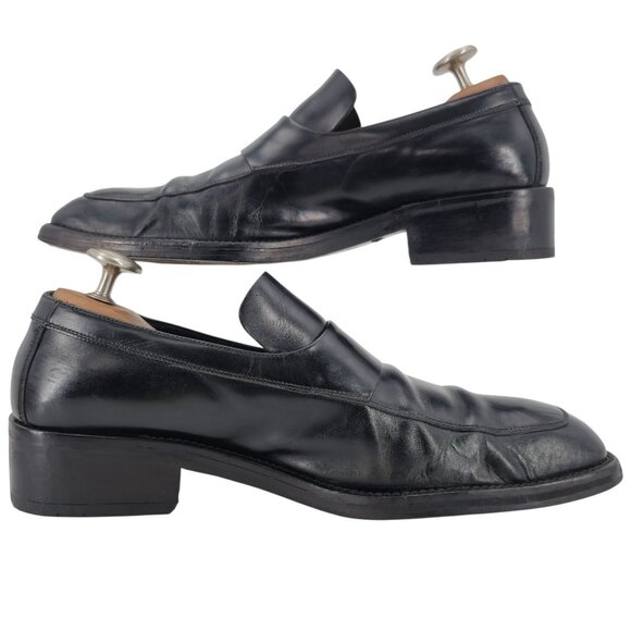 Gucci Italian Luxury Dress Shoes Mens size 10.5 Black Leather Square-toe Loafers - Picture 9 of 11